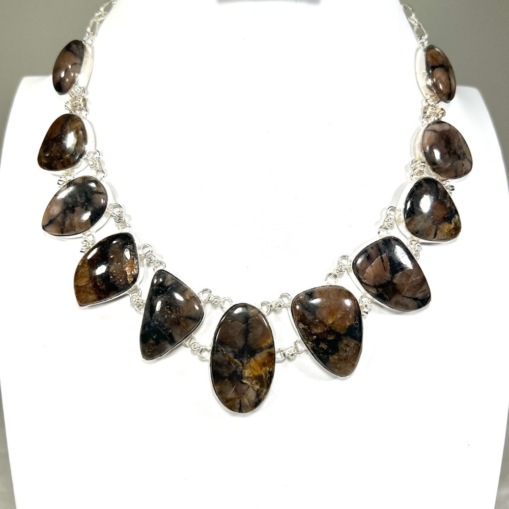 Jasper 925 Large Gemstone Necklace